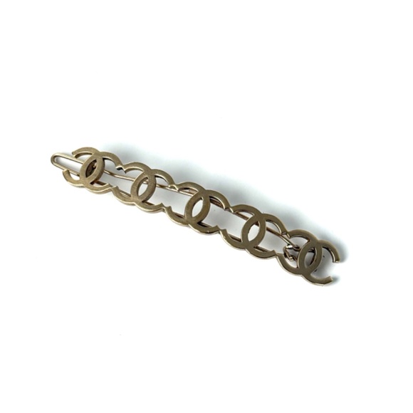 Authentic CHANEL CC Logo Gold Tone Hair Clip - Picture 6 of 10